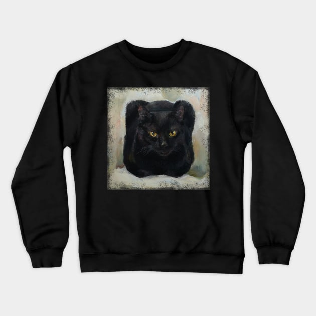 Black square cat Crewneck Sweatshirt by Li_Ya_Art